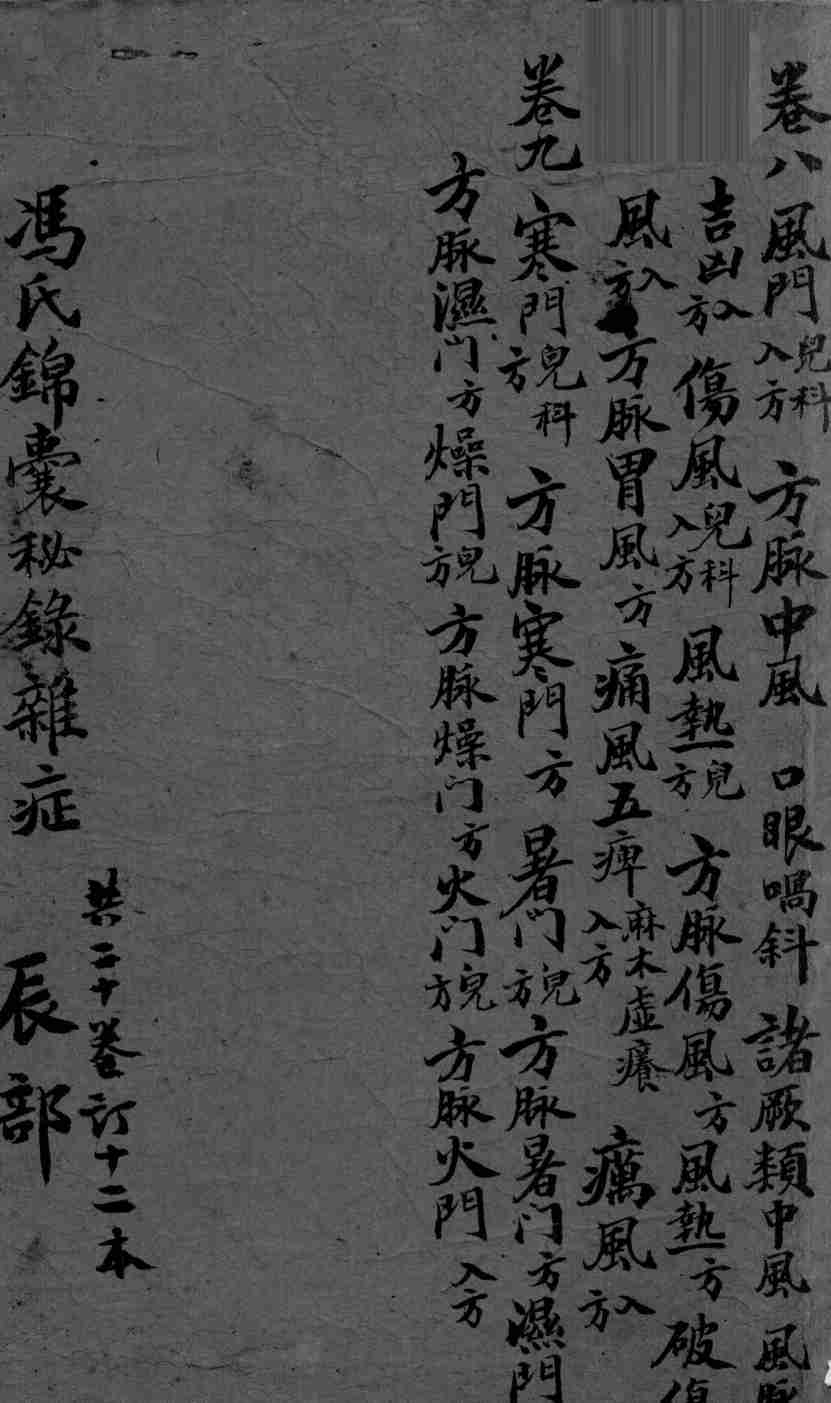 冯氏锦囊秘录  卷8-9